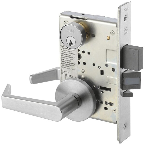 Yale Mortise Apartment or Dormitory Entrance Lock w/Auxiliary Latch, AUR Trim, Satin Chrome AUR8847FL 626 - main